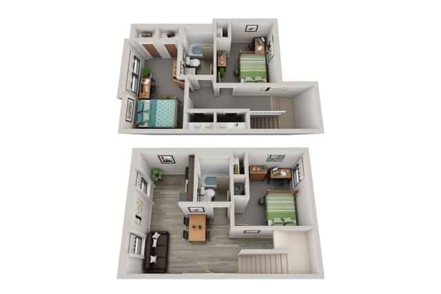 3 Bedroom 1 Bathroom – Non Ensuite – Image 1
