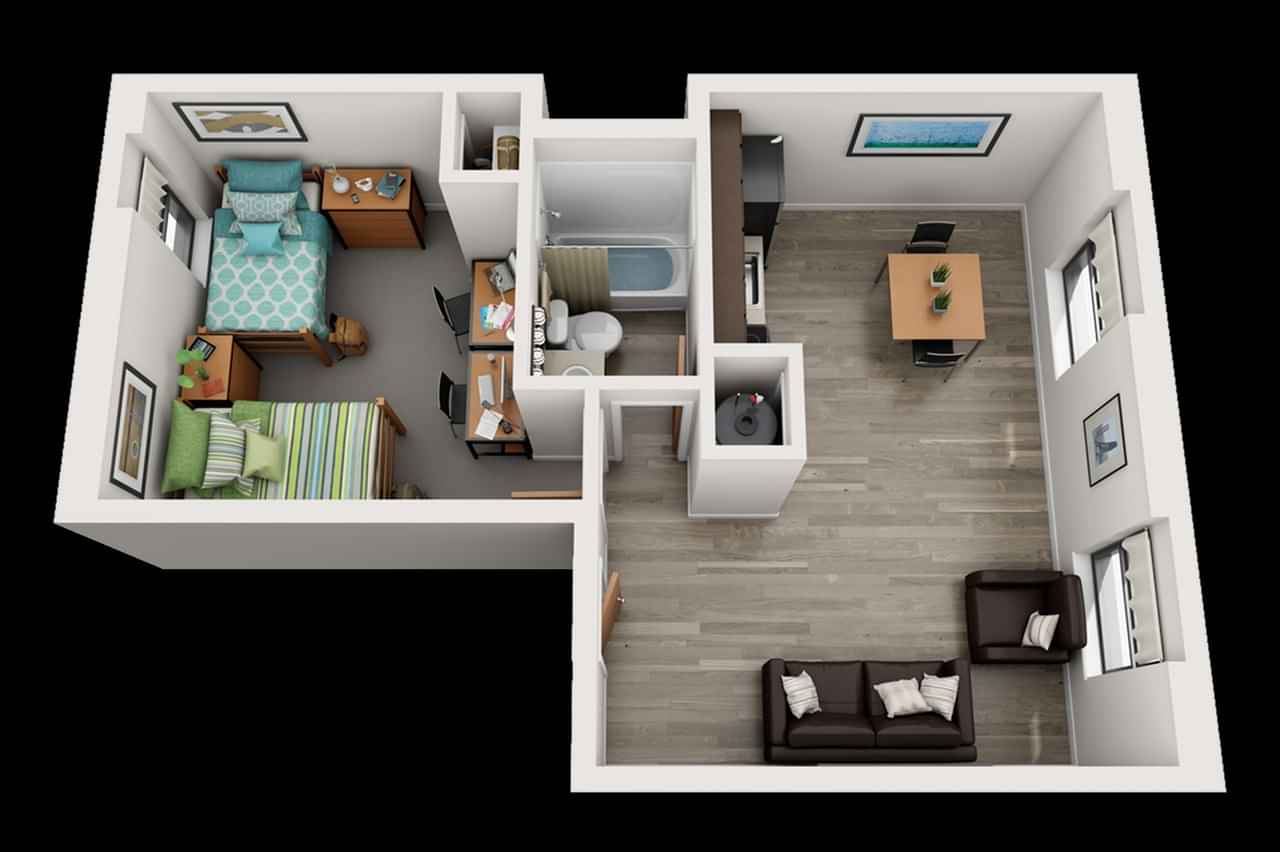 1 Bedroom 1 Bathroom – 1b – Image 3