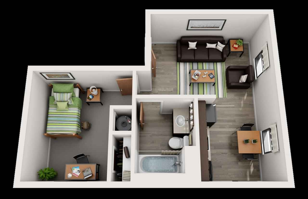 1 Bedroom 1 Bathroom – 1b – Image 2