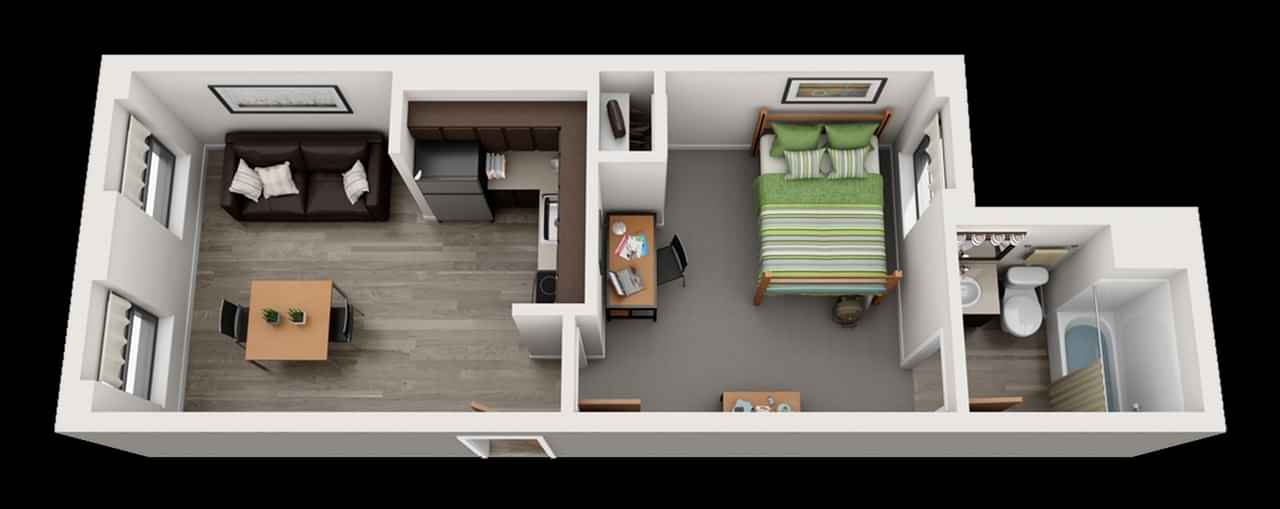 1 Bedroom 1 Bathroom – 1b – Image 1