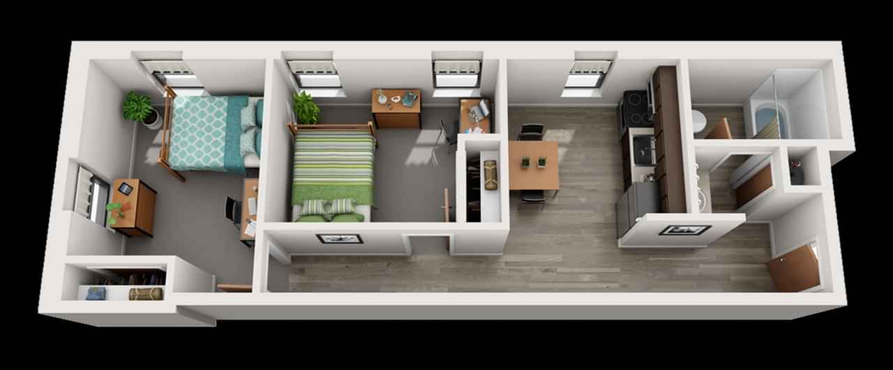 2 Bedroom 1 Bathroom – Non Ensuite – Image 3