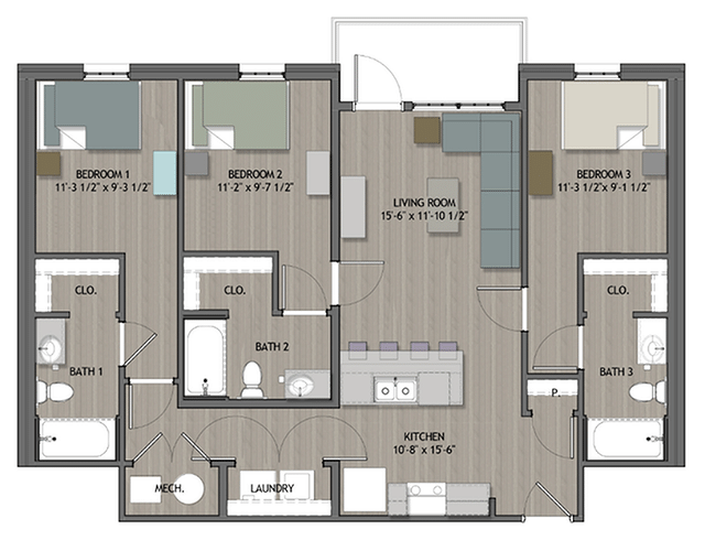 Clement (3 Bed 3 Bath) – Ensuite – Image 1